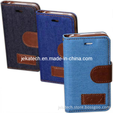 for iPhone 4/4s Jean Leather Case (JK-IPH4-B-05)